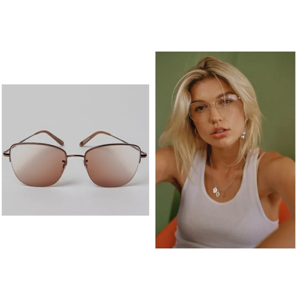 💕GARRETT LEIGHT💕 Pershing Glasses RG-DV Rose Gold Dove Frame Pink Gradient NWT